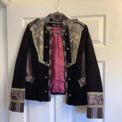 Principles Purple Velvet Cord Jacket UK14 Patchwork Military Style Y2K Vintage - Image 1 of 4