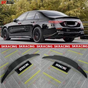 Carbon Fiber/Forged/Black Rear Spoiler Wing Fits Benz S450L S580 W223 2021-2024 - Picture 1 of 37