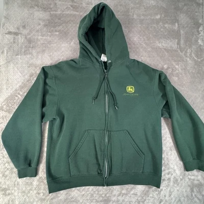 Sudadera con Capucha John Deere Para Hombres Grande Verde Cremallera Completa Jerzees Super Sudaderas Sudadera Logo Foto 1 de 4