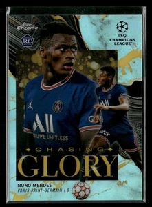 2021-22 Topps Chrome UEFA Champions Nuno Mendes Chasing Glory Aqua #/199 RC - Bild 1 von 2
