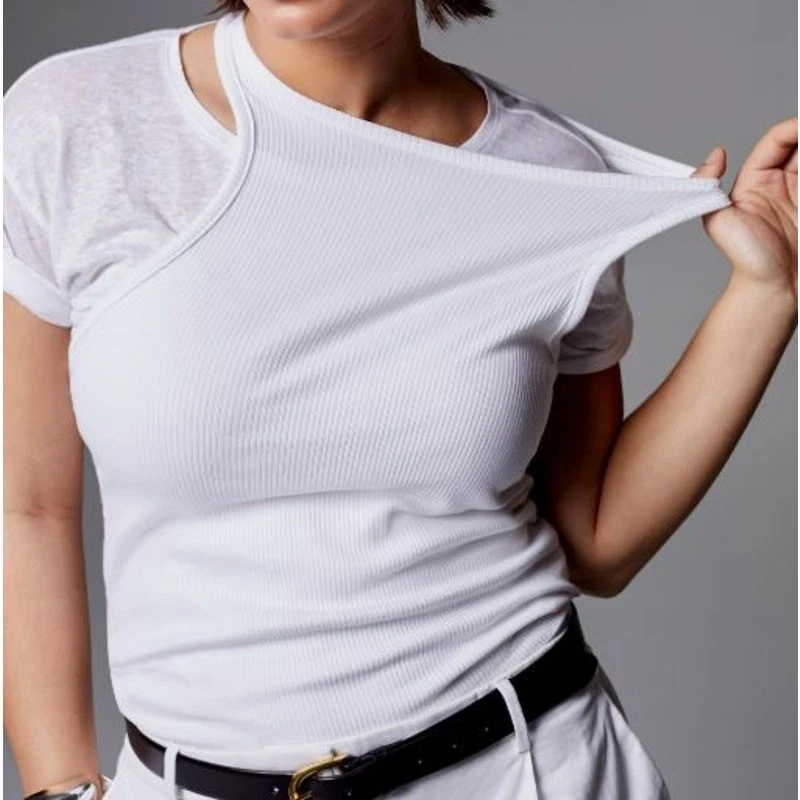 J.Crew Women's High Neck Vintage Rib Favorite Tank Top BH925 White Sz XS