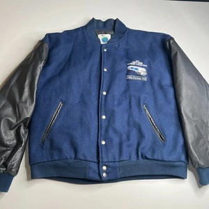 Vintage 1994 Walmart Private Fleet Safety Award Jacket USA Made Leather Bomber - Picture 1 of 6