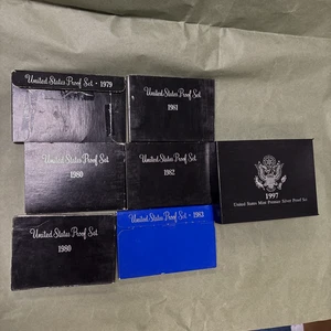 Lot of 7 United States Proof Sets (1979, 1980, 1981, 1982, 1983, 1990, 1997) COA - Picture 1 of 17