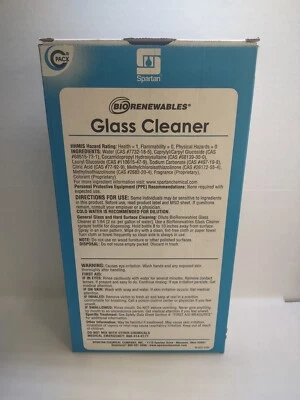 Spartan C-Pack BioRenewables Limpiador de Vidrio Concentrado Paquetes 10 Galones Nuevo Foto 1 de 3