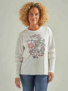 Wrangler Women's Graphic Long Sleeve Relaxed Tee - Picture 1 of 2