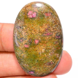 Natural Ruby Fuchsite Oval Shape Cabochon Gemstone 40.5 Ct. 39X26X4 mm GC-22290 - Picture 1 of 1