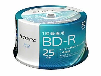 50 Sony Bluray Discs BD-R DVD HD 4X Speed Inkjet Printable 25GB from Japan* - Image 1 of 2