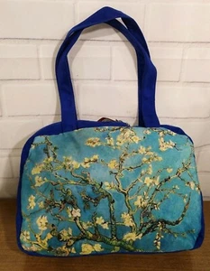New Almond Tree Blossom Art Van Gogh Black Shoulder Bag Purse tablet royal blue - Picture 1 of 9