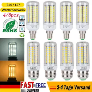 4/8x E27 E14 LED Birnen Mais Licht Leuchtmittel Glühbirne 5730SMD Warm/Kalt Weiß - Bild 1 von 15