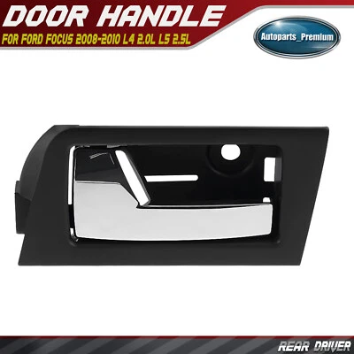 Manija de puerta interior trasera izquierda negra y cromada para Ford Focus 2008 2009 2010 Foto 1 de 4