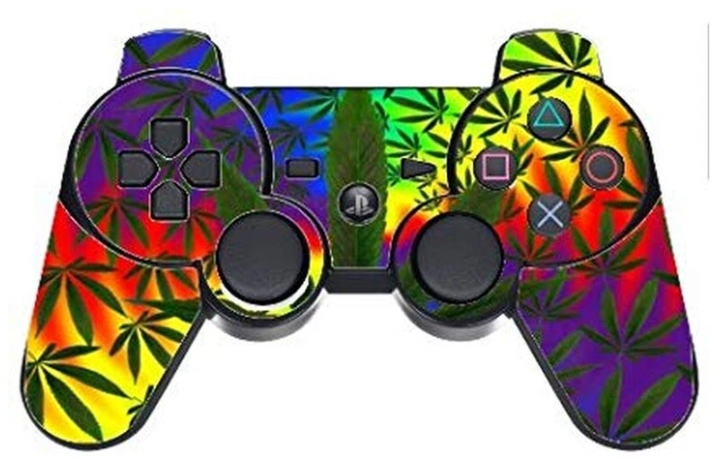 Weed marijuana psychedelic Pattern PS3 Dual Shock wireless Vinyl DECAL NEW - Photo 1/1