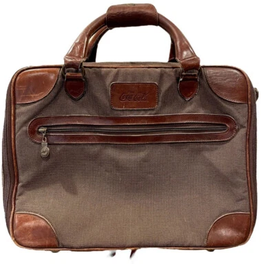 VTG Coca Cola Sonic Travel Bag Canvas Leather Soft Briefcase Memorabilia Brown - Imagem 1 de 4
