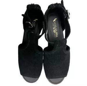 Koolaburra by UGG Women's size 7 Ashlyn Black Suede Open-toe Pump - Picture 1 of 1
