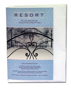 Resort Pillow Protector Microfiber Zip Cover Dust Mite Allergen Proof Queen - Picture 1 of 1