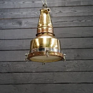Vintage Russian Ship Pendant Light | Mid-Century Nautical Ceiling Fixture - Old - Picture 1 of 7