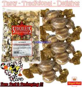 10g - 10kg Stockleys BUTTERMINTS Wrapped Pick & Mix Sweets Boiled Traditional - Picture 1 of 1