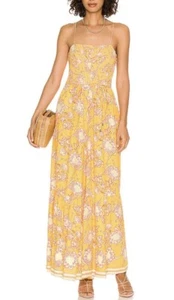 NEW Free People Little of Your Love Paisley Jumpsuit Marigold Yellow XS - Picture 1 of 9