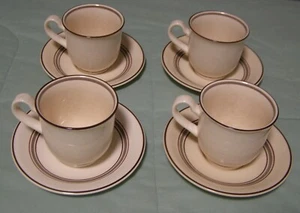 4 Keltcraft by Noritake Nutmeg Pattern Stoneware Cups and Saucer Sets Ireland - Picture 1 of 9