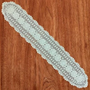 Oval Lace Table Runner Doilies Floral Table Scarf Furniture Cloth Cover Hand... - Picture 1 of 6