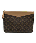 LOUIS VUITTON Clutch Bag Daily Pouch M64591 Monogram Leather Brown Used