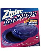 Ziploc Tabletops Dishware 4 Sandwich Plates With Snap 'n Seal Lids