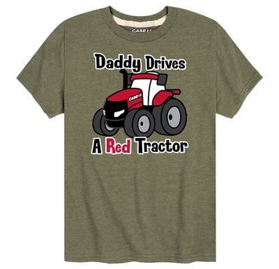 Daddy Drives A Red Tractor Case IH Kids Short Sleeve Tee - Image 1 of 2
