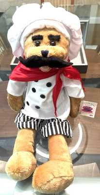 Chantilly Lane Singing Bear Chef Plush-Works w/Tag-Musical "That's Amore" - Image 1 of 4