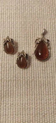 Pendientes colgantes y perforados hermosa piedra marrón... bisutería Foto 1 de 4