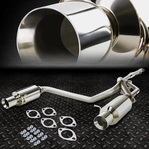 For 03-06 Hyundai Tiburon 2.0L Dual 4" Rolled Muffler Tip Catback Exhaust System - Picture 1 of 5