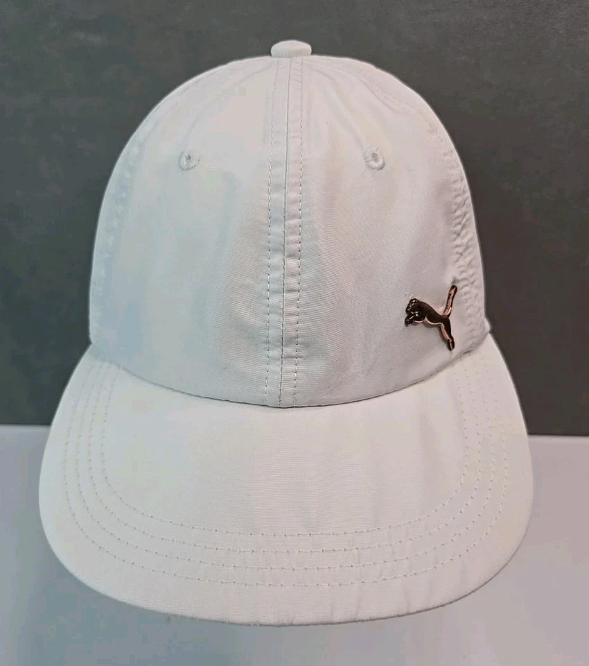 Gorra PUMA para mujer Evercat Opal ajustable blanca oro rosa metal logo gorra Foto 1 de 4
