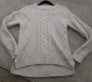 Maurice’s Chunky Knit Tinsel White Sweater Hi Lo XS - Picture 1 of 4