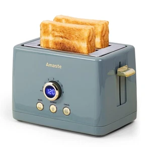 2 Slice Toaster, Retro Bread Toaster with LED Digital Countdown Timer, Extra ... - Picture 1 of 7