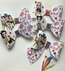 PACK 18 DEMON POP GIRLS PRINTED CANVAS FABRIC BOW LOOPS TO MAKE OWN HAIR BOWS - Picture 1 of 4