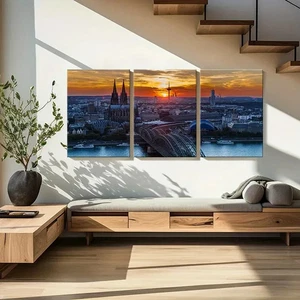 Arte de pared de catedral y horizonte de Colonia 3 piezas lienzo sin marco/enmarcado - Imagen 1 de 9