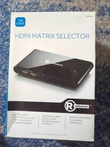 Radio Shack HDMI Matrix Selector 3-In/2-Out 1500474 New w/ Remote NOS - Picture 1 of 6