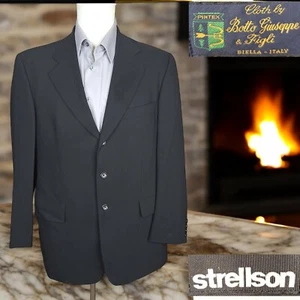 Stellson Sakko Blazer Herren 44R Schwarz 3 Knöpfe Ventless Italienische Wolle Griechenland - Bild 1 von 8
