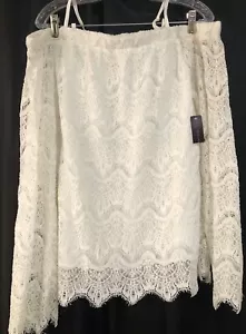 No Boundaries White LACE TOP OFF THE SHOULDER SIZE XL (15-17) - Picture 1 of 13