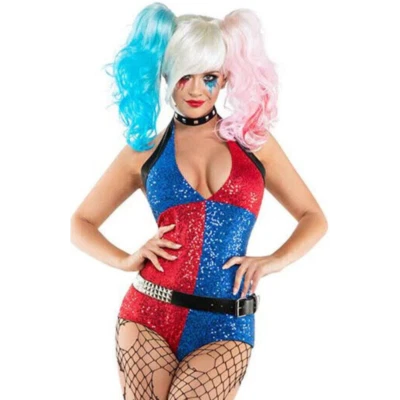 PAPOOTZ Harlekin Kostüm Damen Halloween Kostüme Erwachsene Damen Zirkus Clown Narr