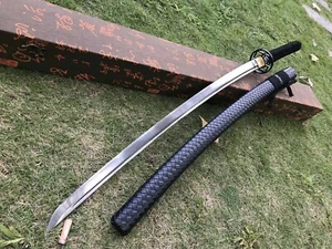 Japanisches Samurai Katana Scharfes Schwert Gefaltet Damast Stahl Klinge Full Tang Handma - Bild 1 von 10