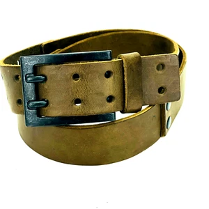 VTG Cowboys Belt 41030 Lt. Brown Leather Men's 85-40in Netherlands Buckle Italy - Imagen 1 de 9