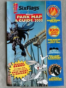 SIX FLAGS OVER TEXAS Park Map & Guide (DC Comics 2000), Comic Book Activity Book - Picture 1 of 6