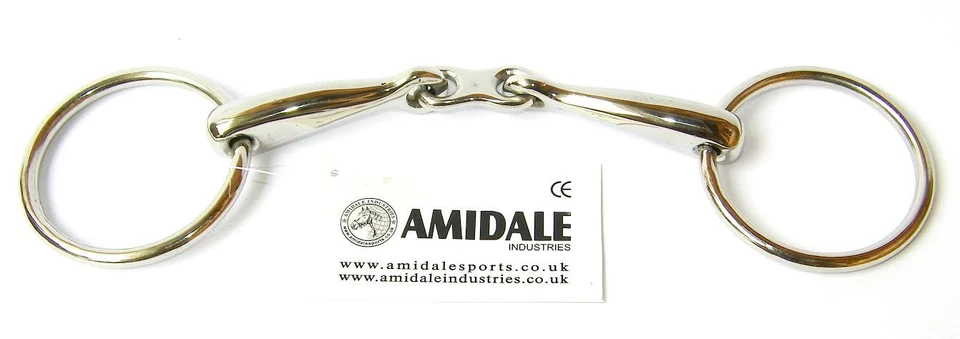 AMIDALE SPORTS LOSER RING PFERDEBIT EDELSTAHL FRANZÖSISCH FLACHES LINK INMITTEN SPORT BRANDNEU MIT ETIKETT