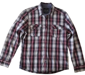 Men Cotton Casual Slim Fit Checks Shirt Long Sleeves Size M Button Down - Picture 1 of 6