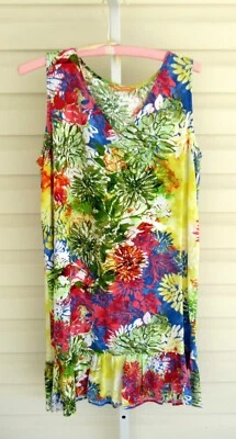 Jams World Honolulu Sundress Santini Floral Print Ruffle Dress Size Large EXC - Image 1 of 4