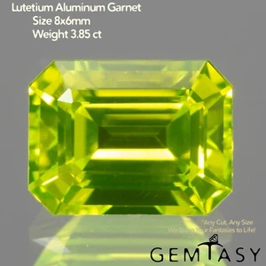 Cut stone - LuAG Neon Czochralski (Pulled) lab grown, facet Octagon 8x6mm 3.85ct - Picture 1 of 4