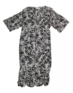 Vintage NICOLE MILLER MIDI DRESS size 6 Ruched Hem Half Kimono Sleeve 90s - Picture 1 of 10