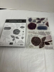 Stampin Up! Juego de sellos y troqueles "Hydrangea Haven" ligeramente usados (falta 1 troquel pequeño) - Imagen 1 de 5