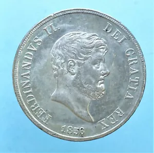 NAPOLI FERDINANDO II PIASTRA DA 120 GRANA 1856 MONETE DA COLLEZIONE ARGENTO COIN - Imagen 1 de 2