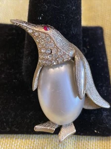 Vintage Jelly Bauch Pinguin Strass Pin 1,5 Zoll - Bild 1 von 6