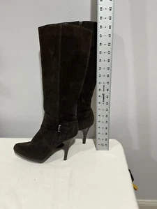 Woman’s Worthington Brown Micro Fiber Strappy Side Zip Otk Platform Boots 8.5 M - Picture 1 of 11